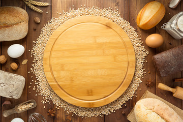 wheat grains and bakery ingredients