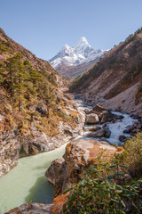 Ama Dablam summit in Himalayas