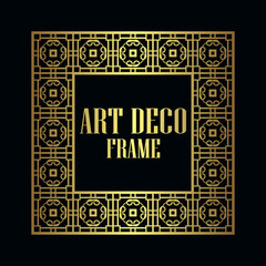 Art deco vintage border frame. Retro design template. Vector illustration