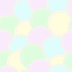 Abstract seamless pattern. Circles flowers .Vector illustration.