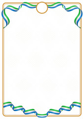 Frame and border of Sierra Leone colors flag