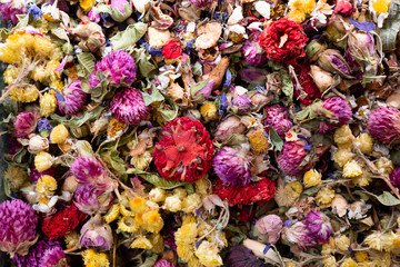 dry flower for tea on spice market Istanbul turkey