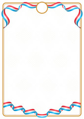 Frame and border of Luxembourg colors flag