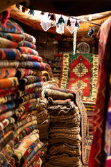 persian east culture carpet market at night