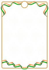Frame and border of India colors flag