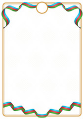 Frame and border of Azerbaijan colors flag