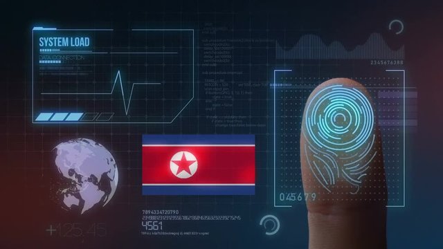 Finger Print Biometric Scanning Identification System. North Korea Nationality
