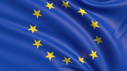 Fabric texture of the flag of European Union
