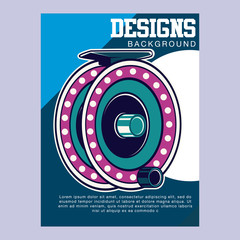 Obraz premium Fishing store advertisement retro poster, rod hooks and baits, big fish catch. Vector fisherman tackles. Pike, salmon or carp fishery and sport adventure. Vintage signboard - Vector