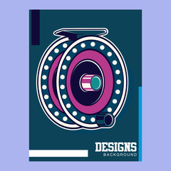 Fishing store advertisement retro poster, rod hooks and baits, big fish catch. Vector fisherman tackles. Pike, salmon or carp fishery and sport adventure. Vintage signboard - Vector