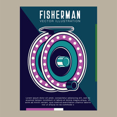 Fototapeta premium Fishing illustration template for logo - Vector