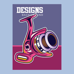 Fishing illustration template for logo - Vector