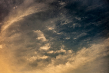 Fototapeta premium Sunset clouds shot taken at the time of dusk in the deep forests of Clouds only.