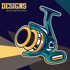 Fishing baits retro poster of fish catch