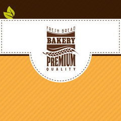 Vector bakery flat label template for fresh bread