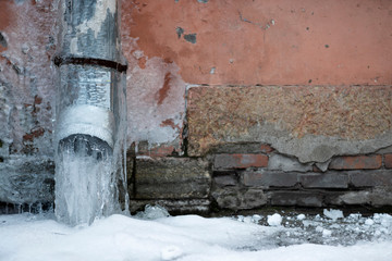 winter frozen drain