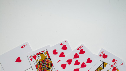 playing cards on white background
