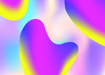 Liquid elements. Neon wallpaper, invitation composition. Vivid gradient mesh. Holographic 3d backdrop with modern trendy blend. Liquid elements background with dynamic shapes and fluid.
