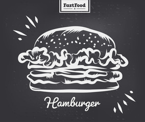 Burger poster with cool design. Vector illustration