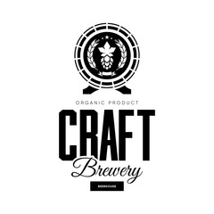 Modern craft beer drink isolated vector logo sign for brewery, pub, brewhouse or bar.