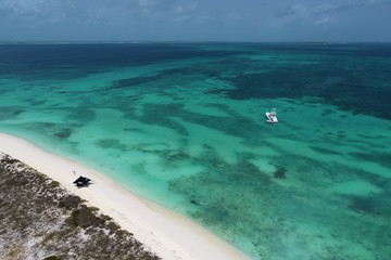 Caribbean sea, Los Roques. Vacation in the blue sea and deserted islands. Peace, dream. Fantastic landscape