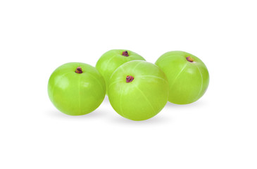 Indian gooseberry isolated on white background.