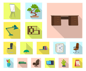 Vector illustration of furniture and work icon. Collection of furniture and home vector icon for stock.