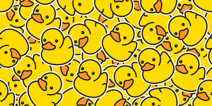 duck seamless pattern vector rubber ducky isolated cartoon illustration bird bath shower repeat wallpaper tile background gift wrap paper yellow