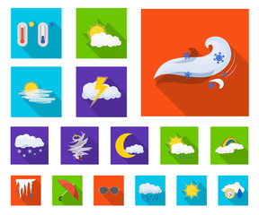 Vector illustration of weather and climate symbol. Collection of weather and cloud vector icon for stock.