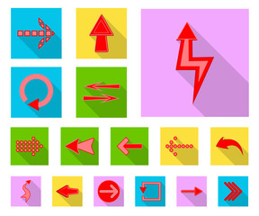Vector illustration of element and arrow symbol. Collection of element and direction vector icon for stock.
