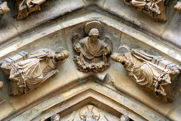 Reims, France. The Cathedral of Our Lady (Cathedrale Notre Dame), a major High Gothic building and landmark in the French city of Reims