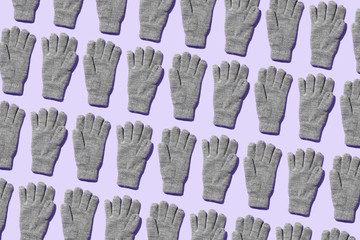 Knit winter gloves