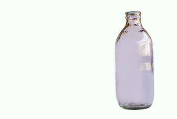 Isolated Glass bottles on a white background.