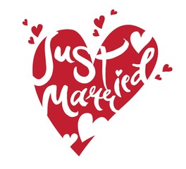 Just Married lettering