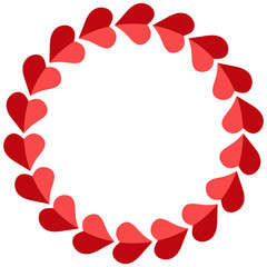 Valentine frame hearts round, vector photo frame for a loved one, template circular hearts for the beloved