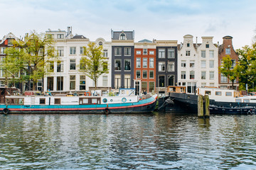 Amsterdam, Netherlands September 5, 2017: canals and rivers. City landscape. Tourist place. Sights.