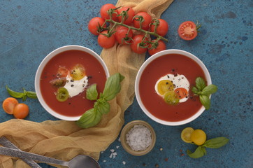 tomato soup in a bowl