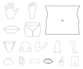 Vector illustration of human and part symbol. Set of human and woman stock symbol for web.