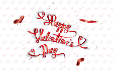Happy Valentine's Day-text written with decorative red paper