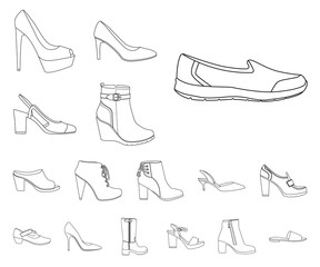Vector design of footwear and woman sign. Collection of footwear and foot vector icon for stock.