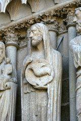 Reims, France. The Cathedral of Our Lady (Cathedrale Notre Dame), a major High Gothic building and landmark in the French city of Reims