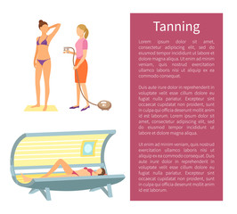Tanning Spa Procedure for Woman Poster Vector