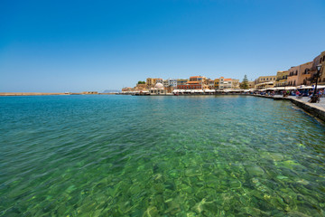 Crete Chania. Beautiful venetian port of Chania.