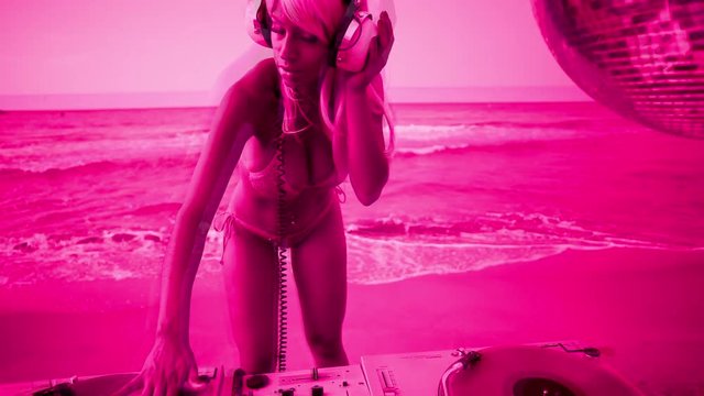 sexy beach dj party sea music woman entertainment