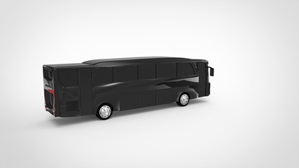 black bus 3d white background