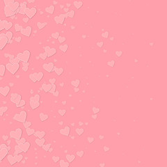 Pink heart love confettis. Valentine's day gradien