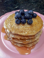 pancakes with berries and honey vegan