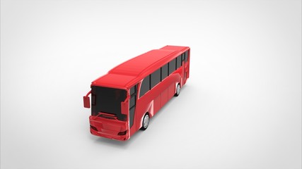 Obraz na płótnie Canvas red bus 3d white background