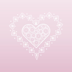 Valentine s day background. White lacy heart