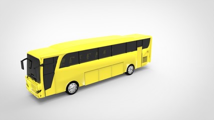 yellow bus 3d white background